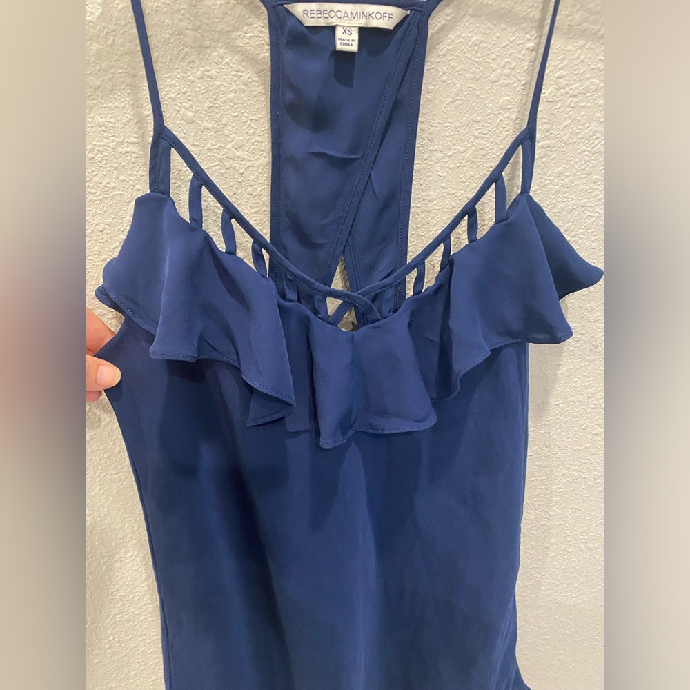 Beautiful Rebecca Minkoff navy blue,silk camisole. Excellent condition ! Size XS
